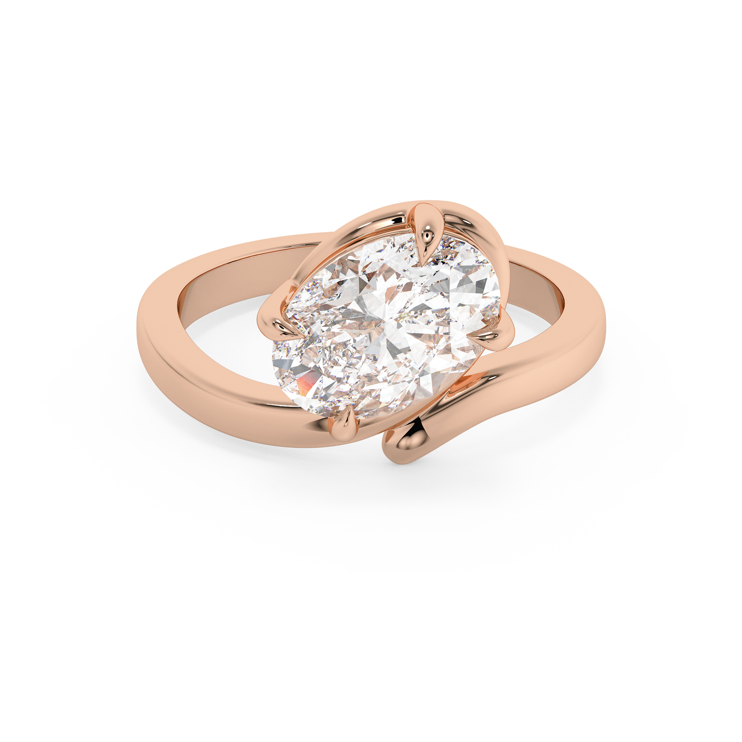 Emerald Solitaire Lab Grown Diamond Engagement Ring