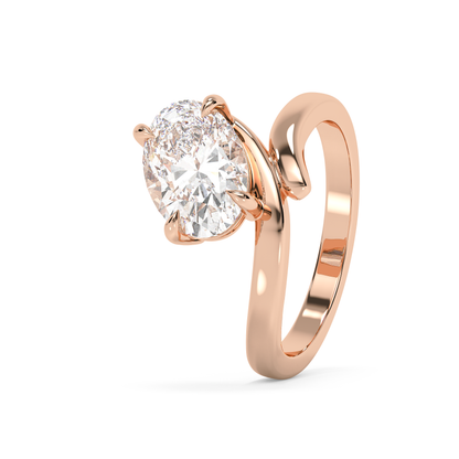 Emerald Solitaire Lab Grown Diamond Engagement Ring