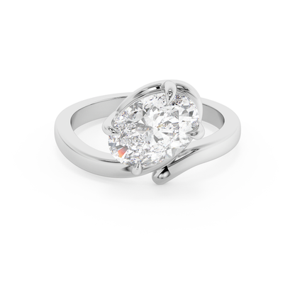 Emerald Solitaire Lab Grown Diamond Engagement Ring