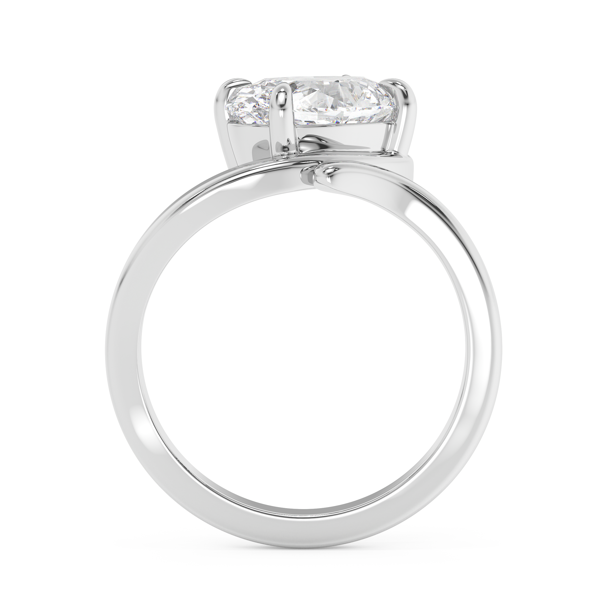 Emerald Solitaire Lab Grown Diamond Engagement Ring