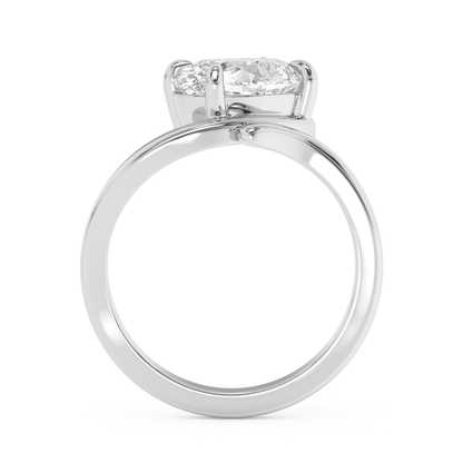 Emerald Solitaire Lab Grown Diamond Engagement Ring