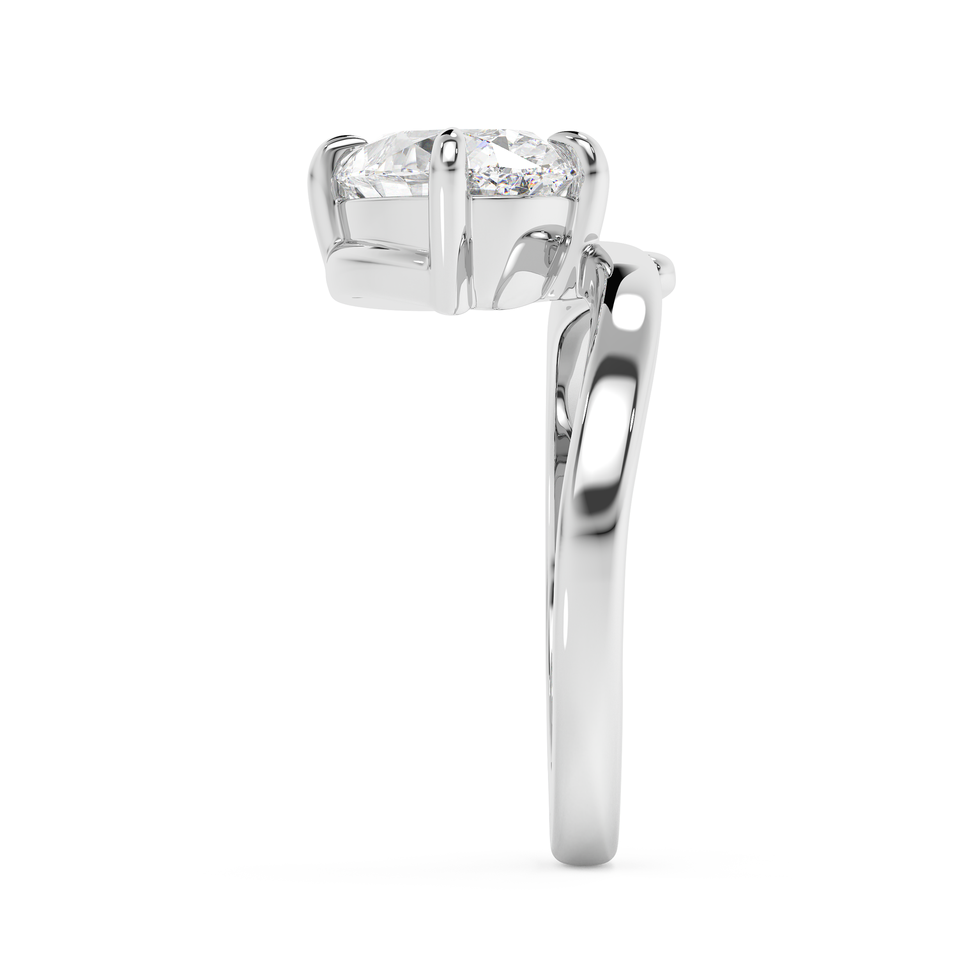 Emerald Solitaire Lab Grown Diamond Engagement Ring