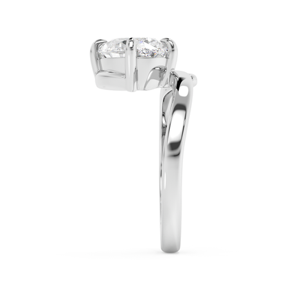Emerald Solitaire Lab Grown Diamond Engagement Ring