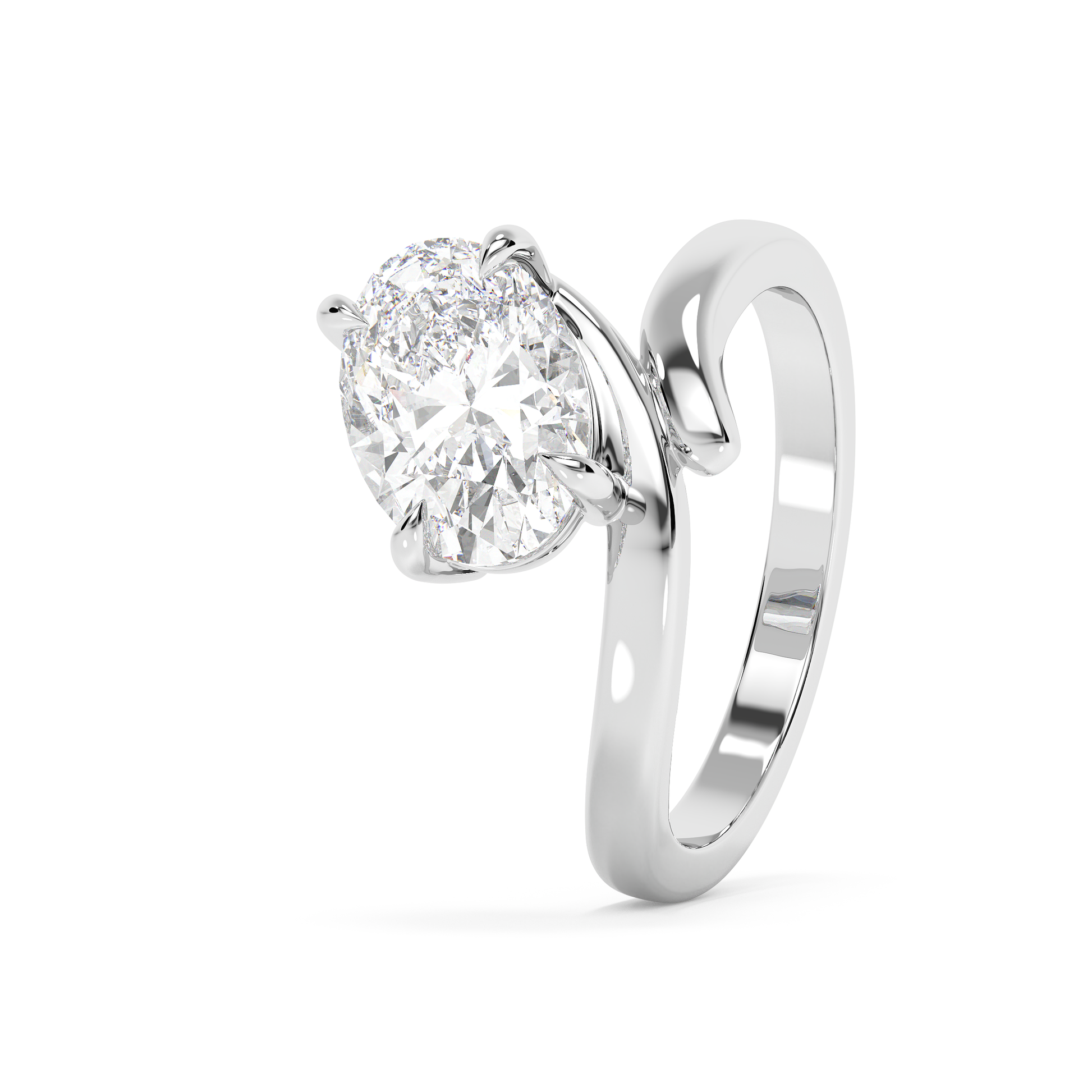 Emerald Solitaire Lab Grown Diamond Engagement Ring