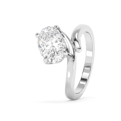 Emerald Solitaire Lab Grown Diamond Engagement Ring