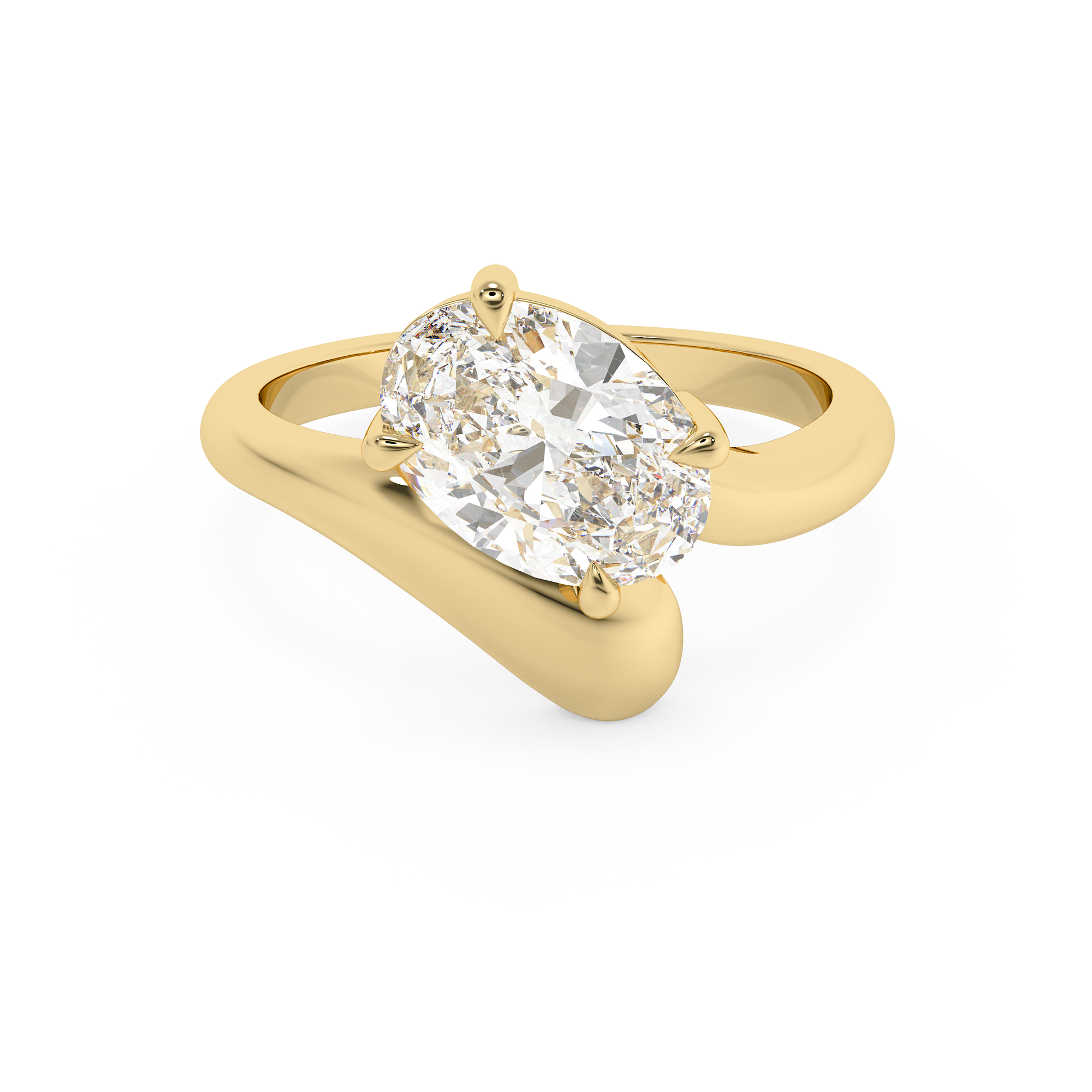Emerald Solitaire Lab Grown Diamond Engagement Ring