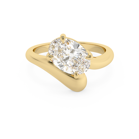 Emerald Solitaire Lab Grown Diamond Engagement Ring