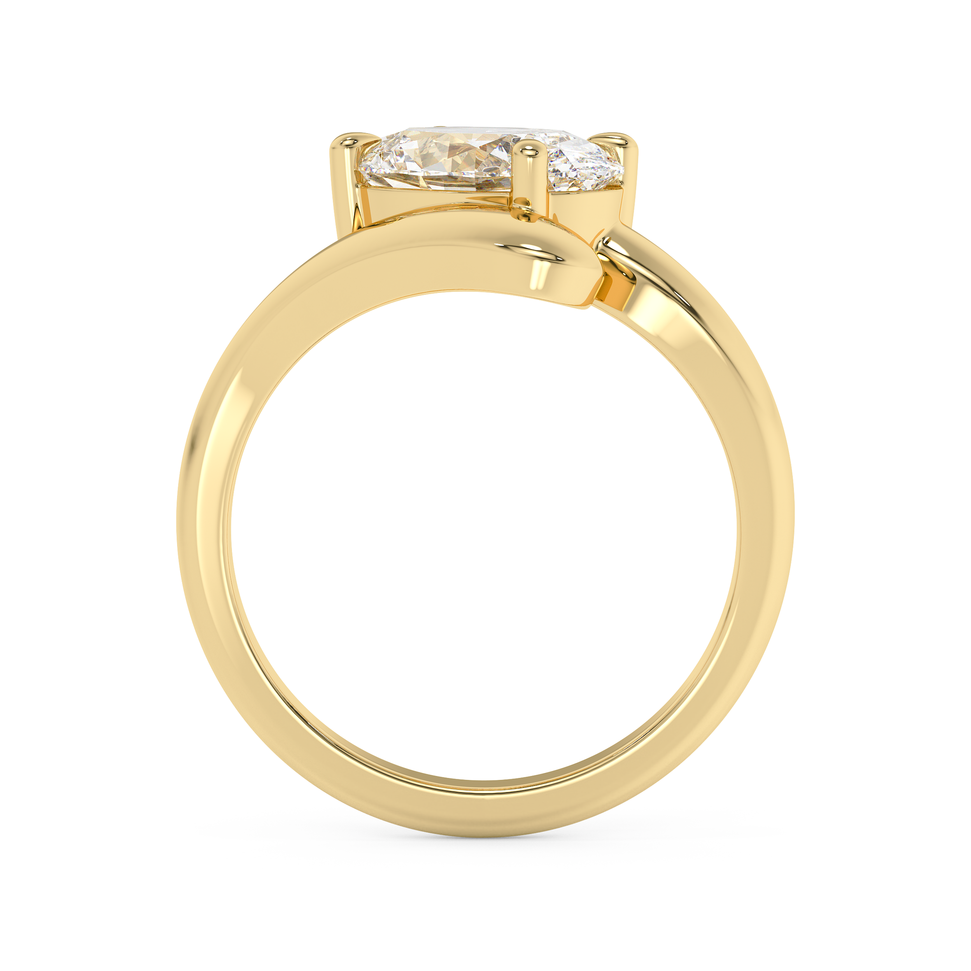 Emerald Solitaire Lab Grown Diamond Engagement Ring