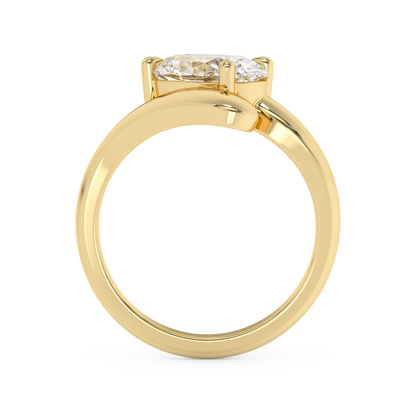 Emerald Solitaire Lab Grown Diamond Engagement Ring