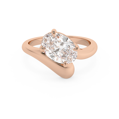 Emerald Solitaire Lab Grown Diamond Engagement Ring