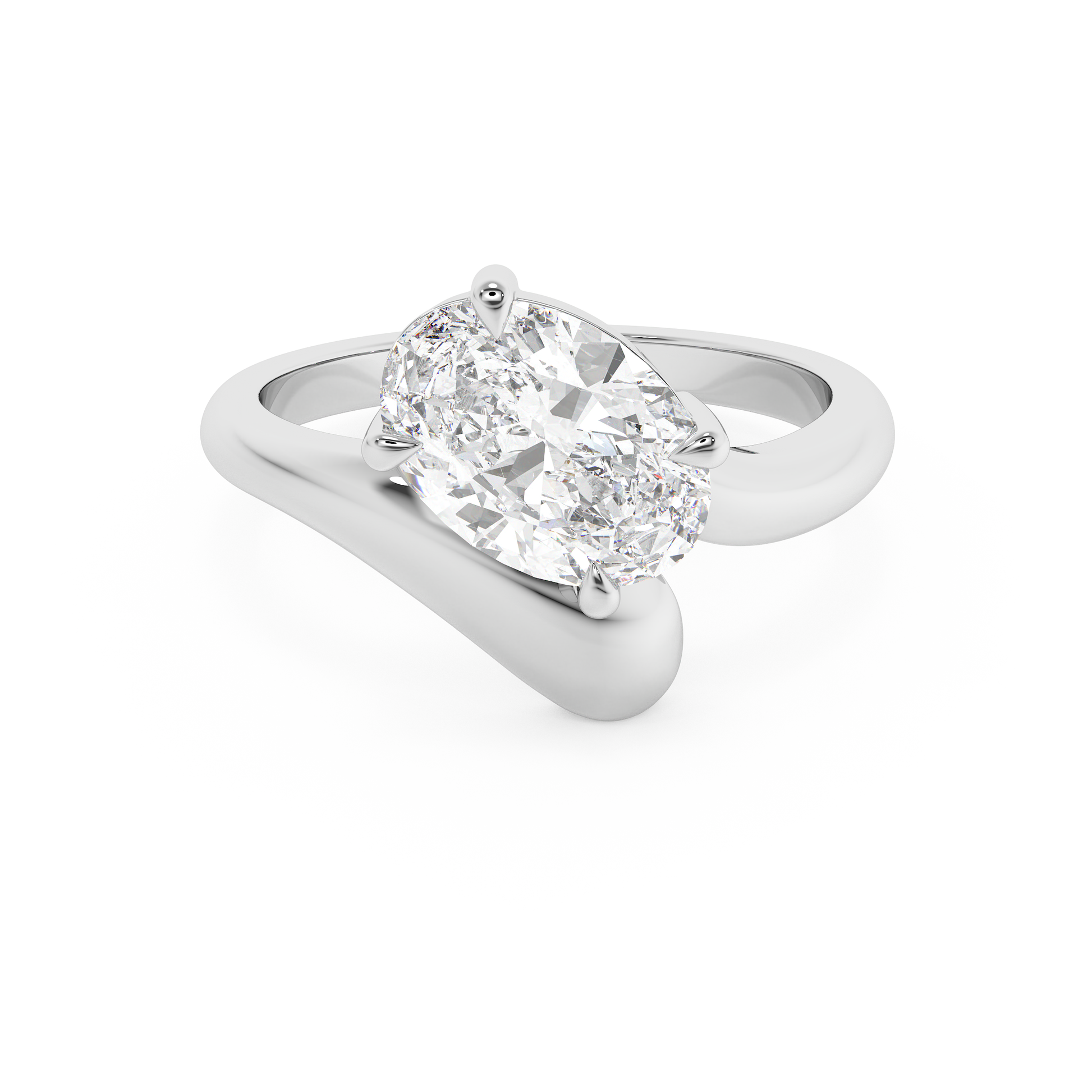 Emerald Solitaire Lab Grown Diamond Engagement Ring