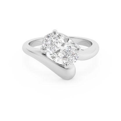 Emerald Solitaire Lab Grown Diamond Engagement Ring