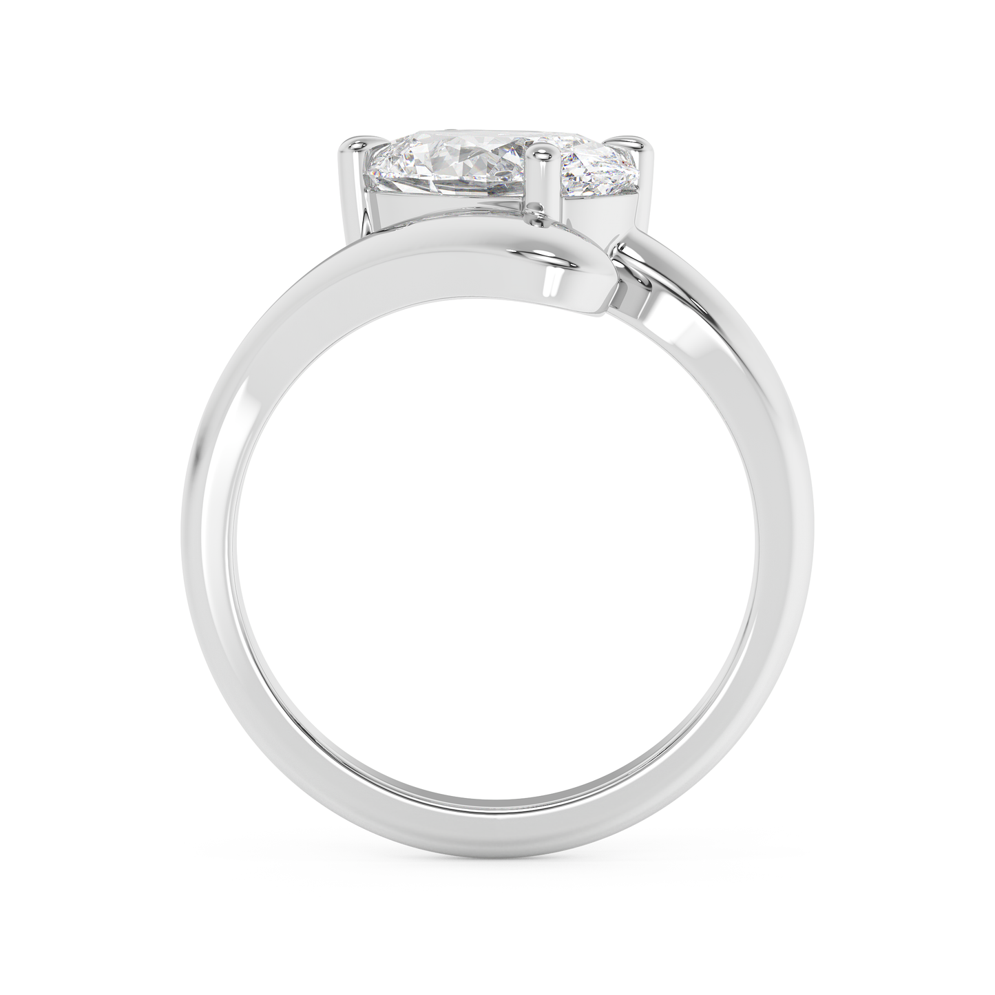 Emerald Solitaire Lab Grown Diamond Engagement Ring