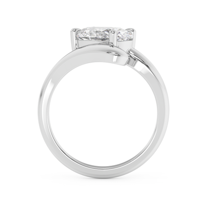 Emerald Solitaire Lab Grown Diamond Engagement Ring
