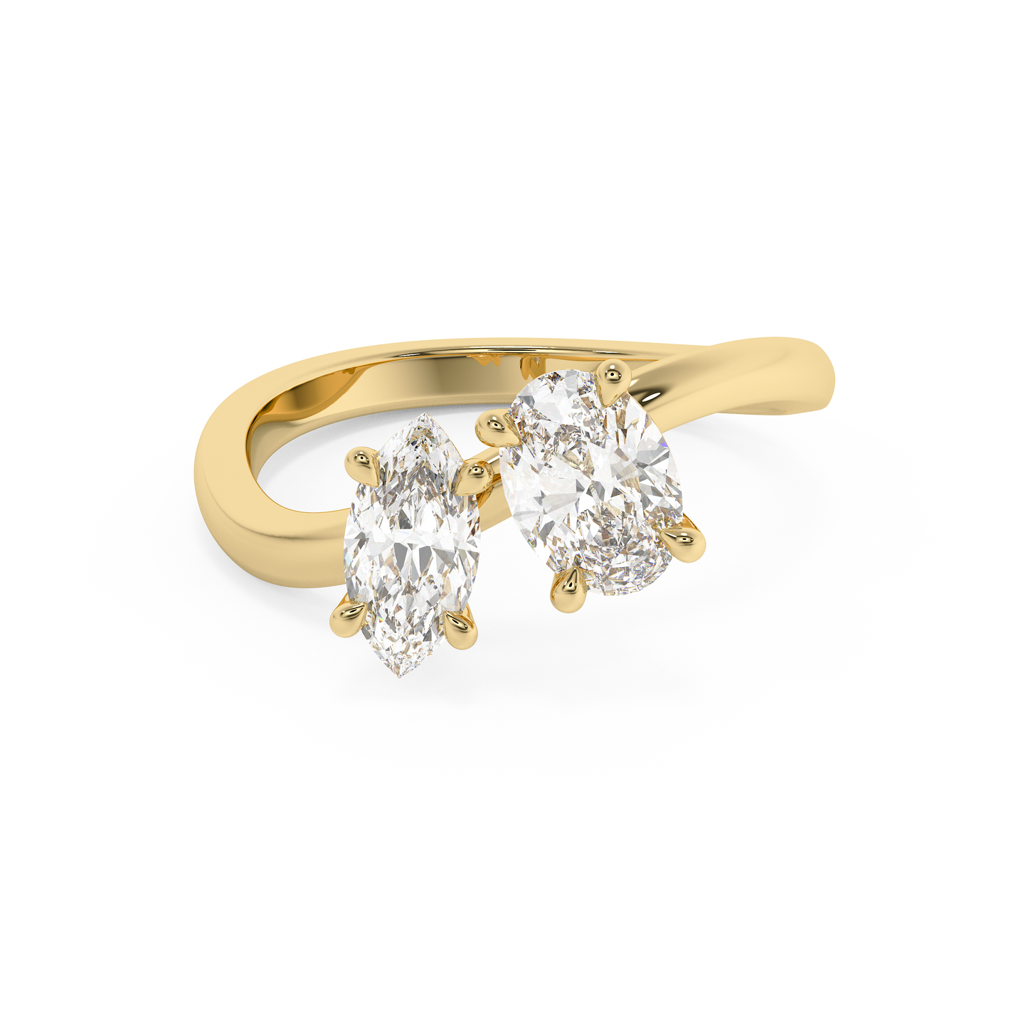 Emerald Solitaire Lab Grown Diamond Engagement Ring