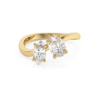 Emerald Solitaire Lab Grown Diamond Engagement Ring