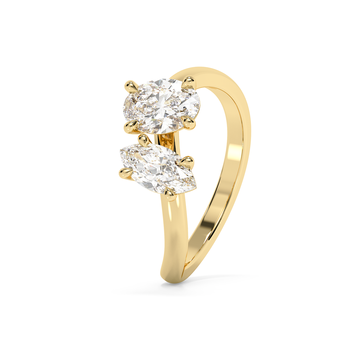 Emerald Solitaire Lab Grown Diamond Engagement Ring