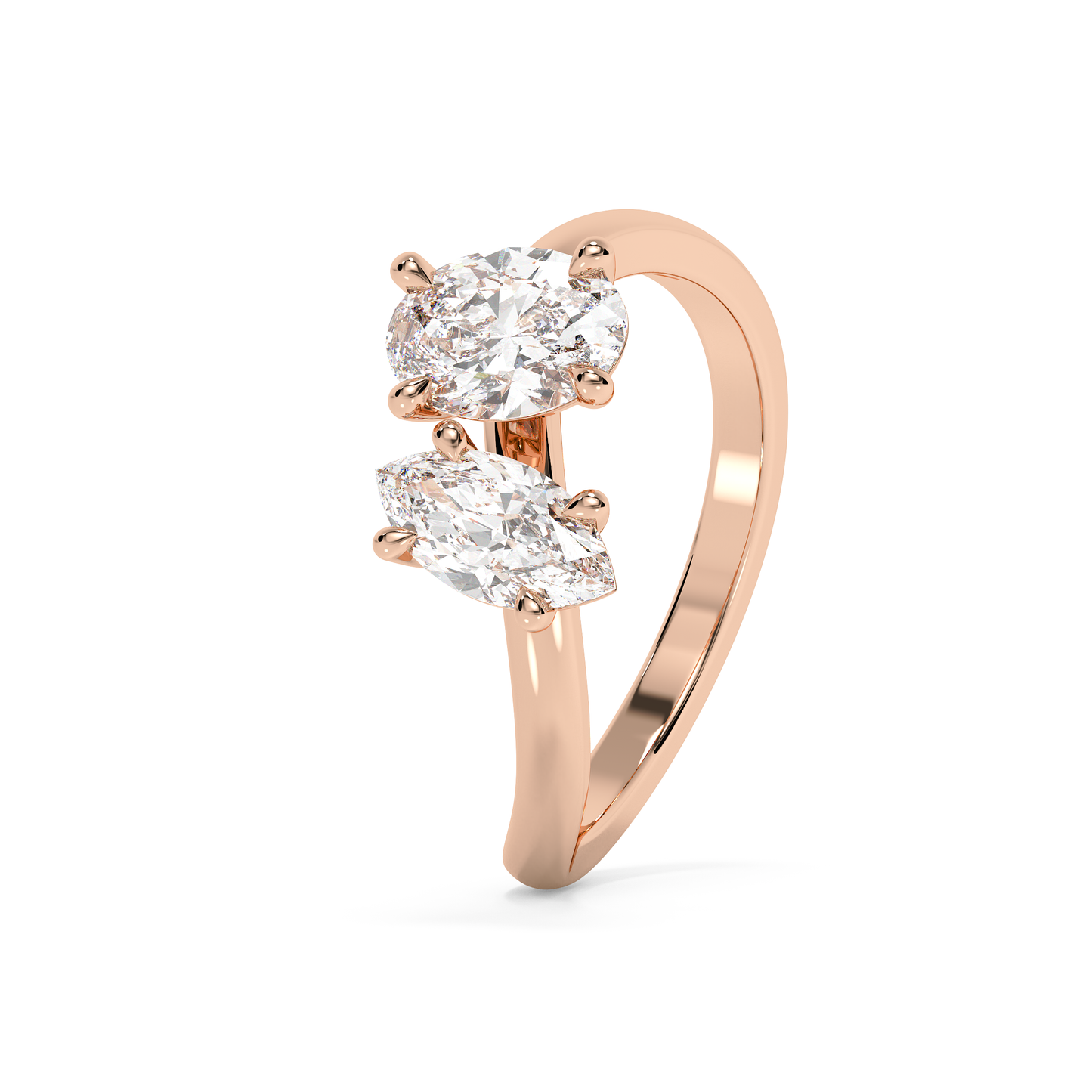 Emerald Solitaire Lab Grown Diamond Engagement Ring