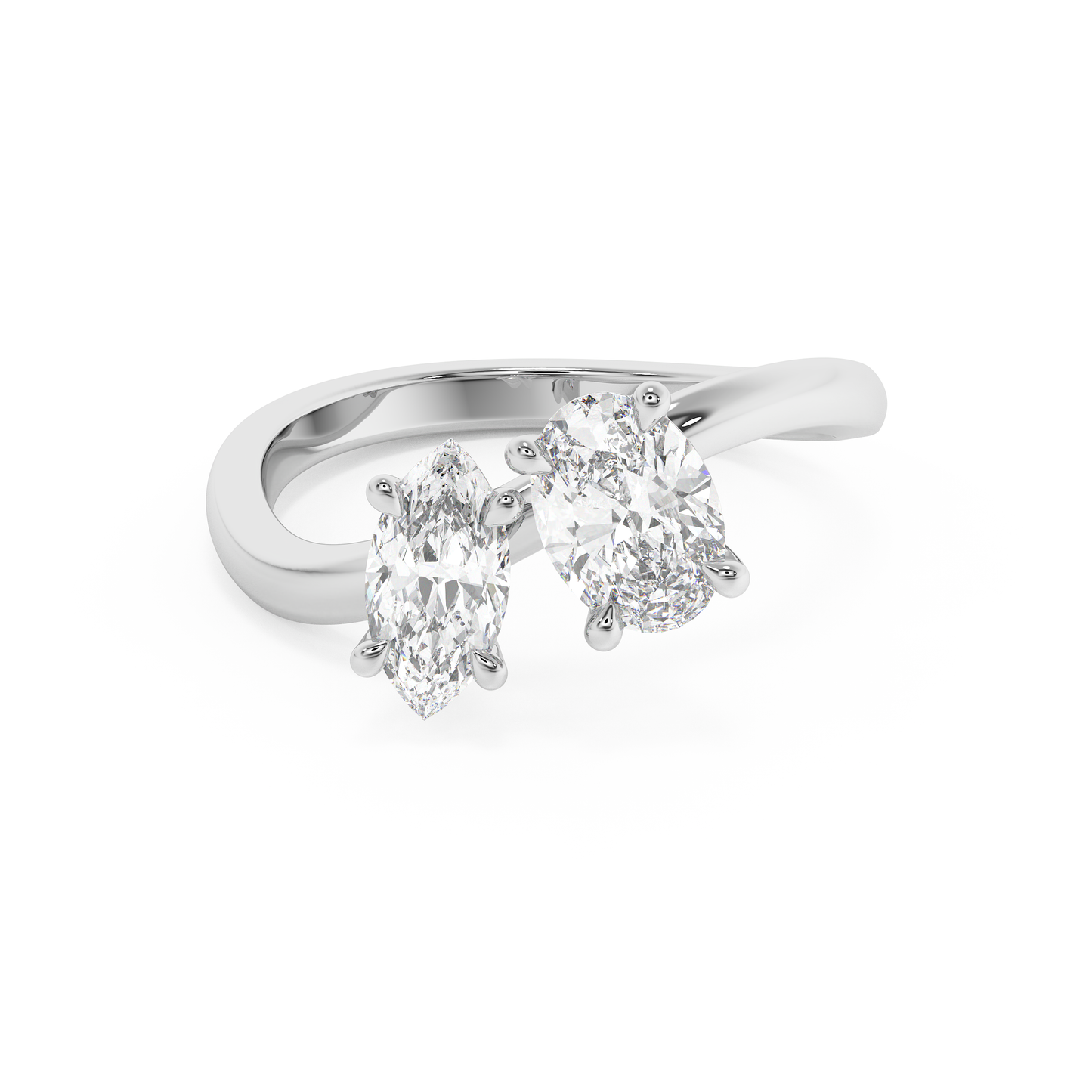 Emerald Solitaire Lab Grown Diamond Engagement Ring
