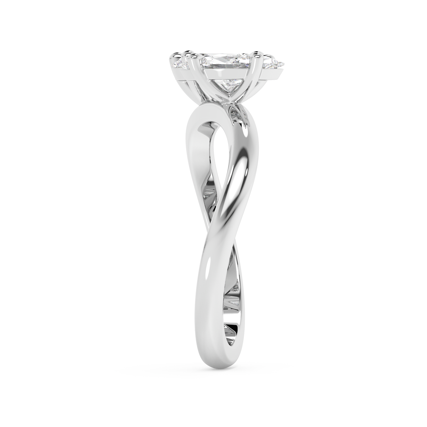 Emerald Solitaire Lab Grown Diamond Engagement Ring