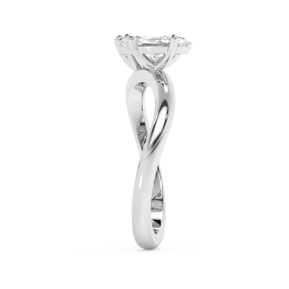Emerald Solitaire Lab Grown Diamond Engagement Ring