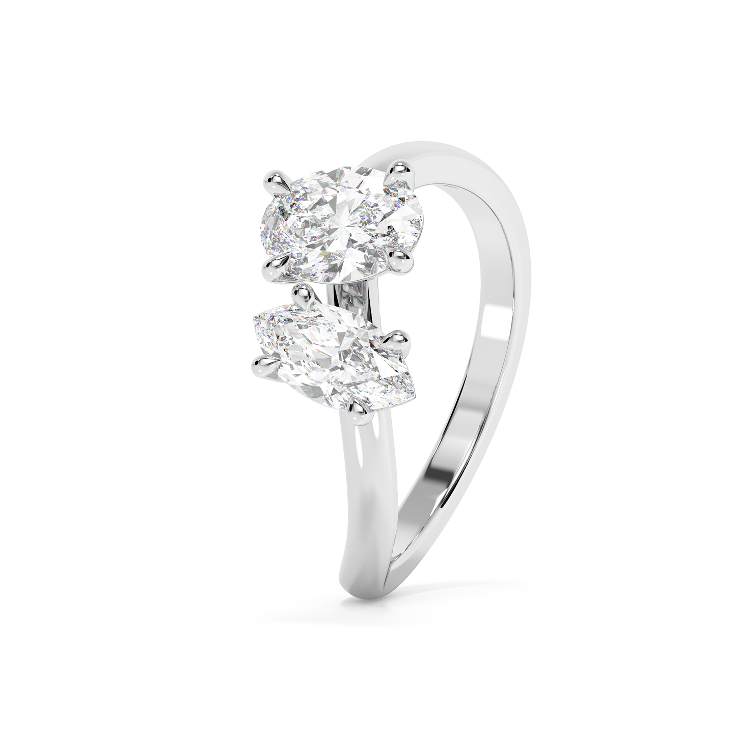 Emerald Solitaire Lab Grown Diamond Engagement Ring