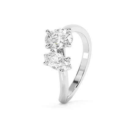 Emerald Solitaire Lab Grown Diamond Engagement Ring