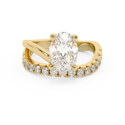 Emerald Solitaire Lab Grown Diamond Engagement Ring