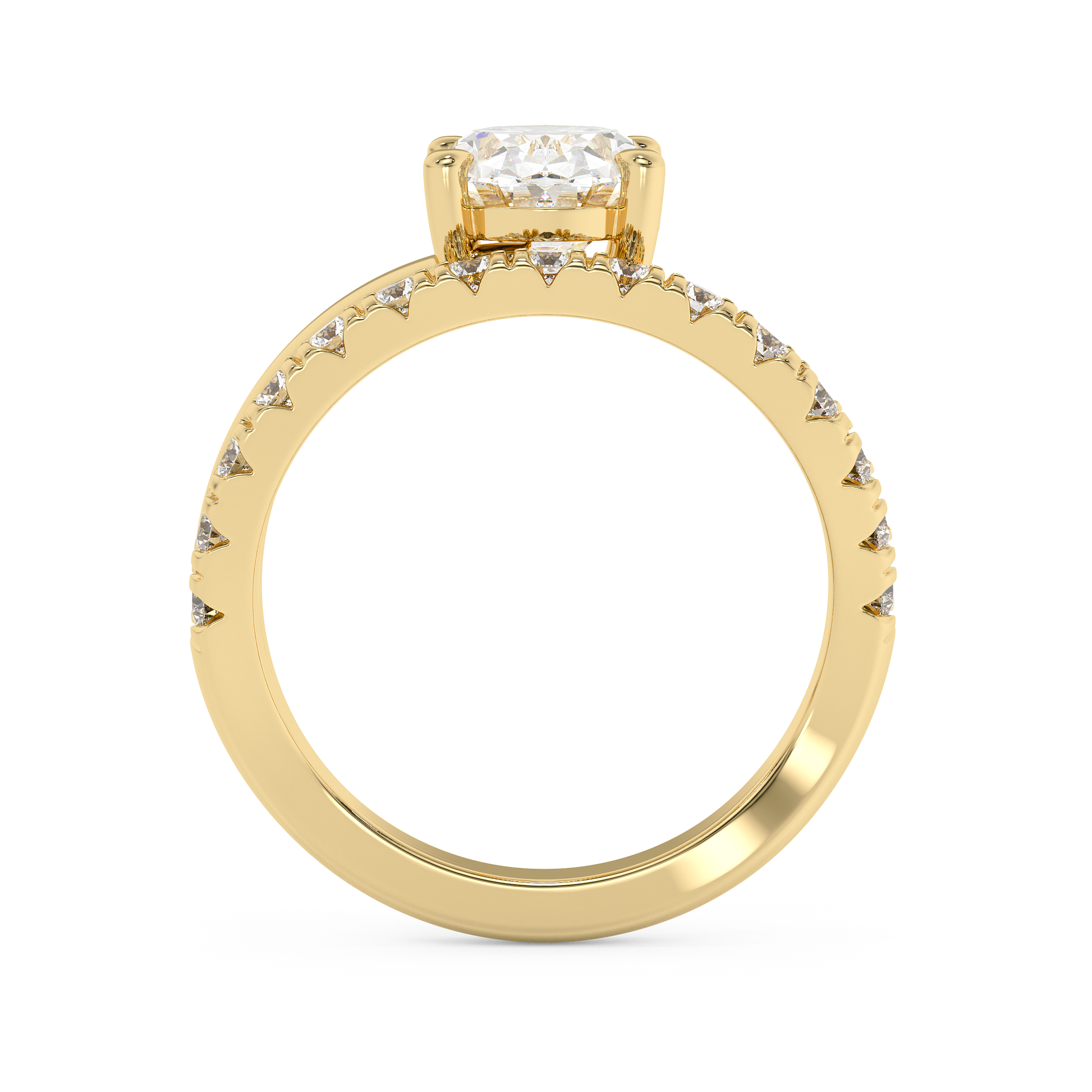 Emerald Solitaire Lab Grown Diamond Engagement Ring
