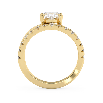 Emerald Solitaire Lab Grown Diamond Engagement Ring
