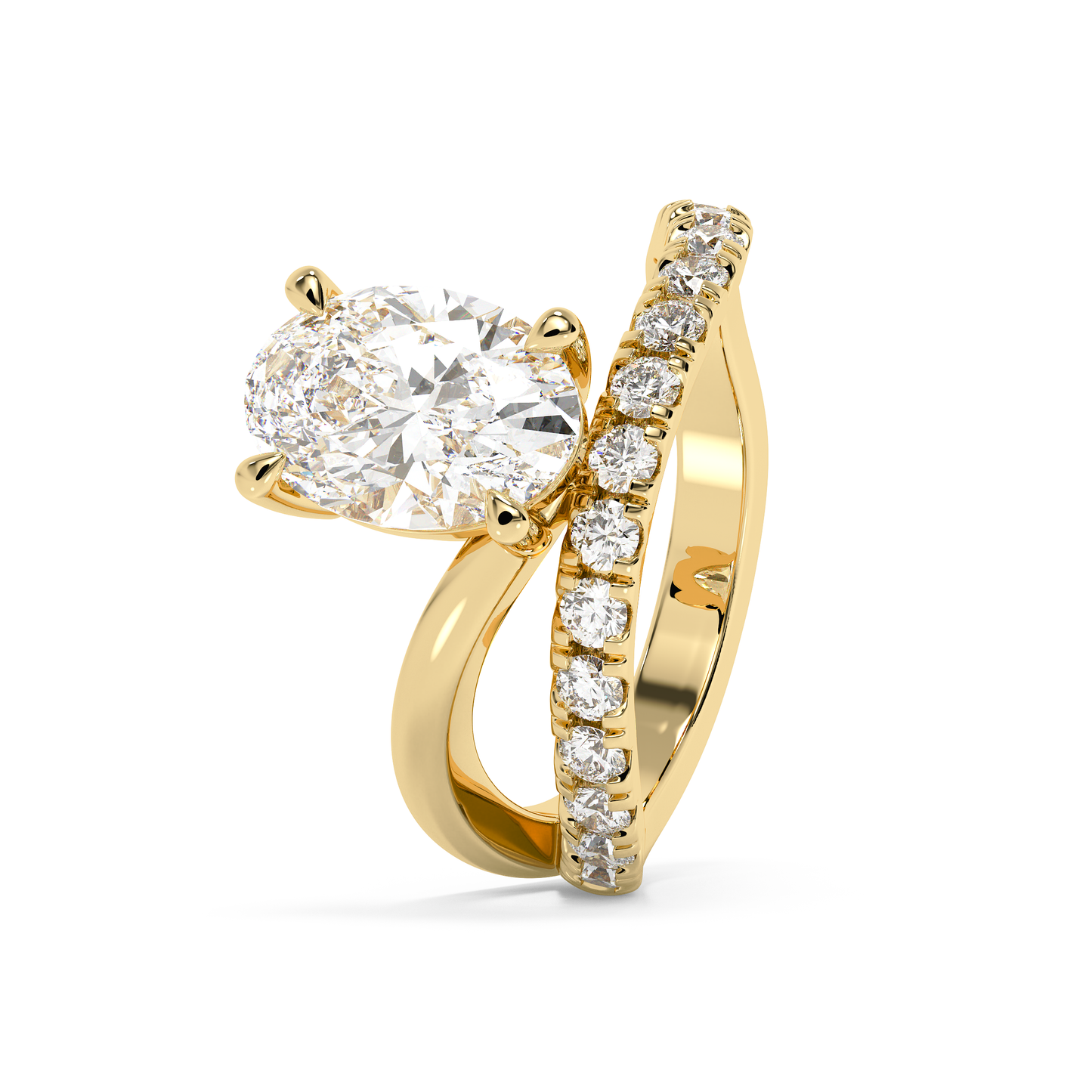 Emerald Solitaire Lab Grown Diamond Engagement Ring