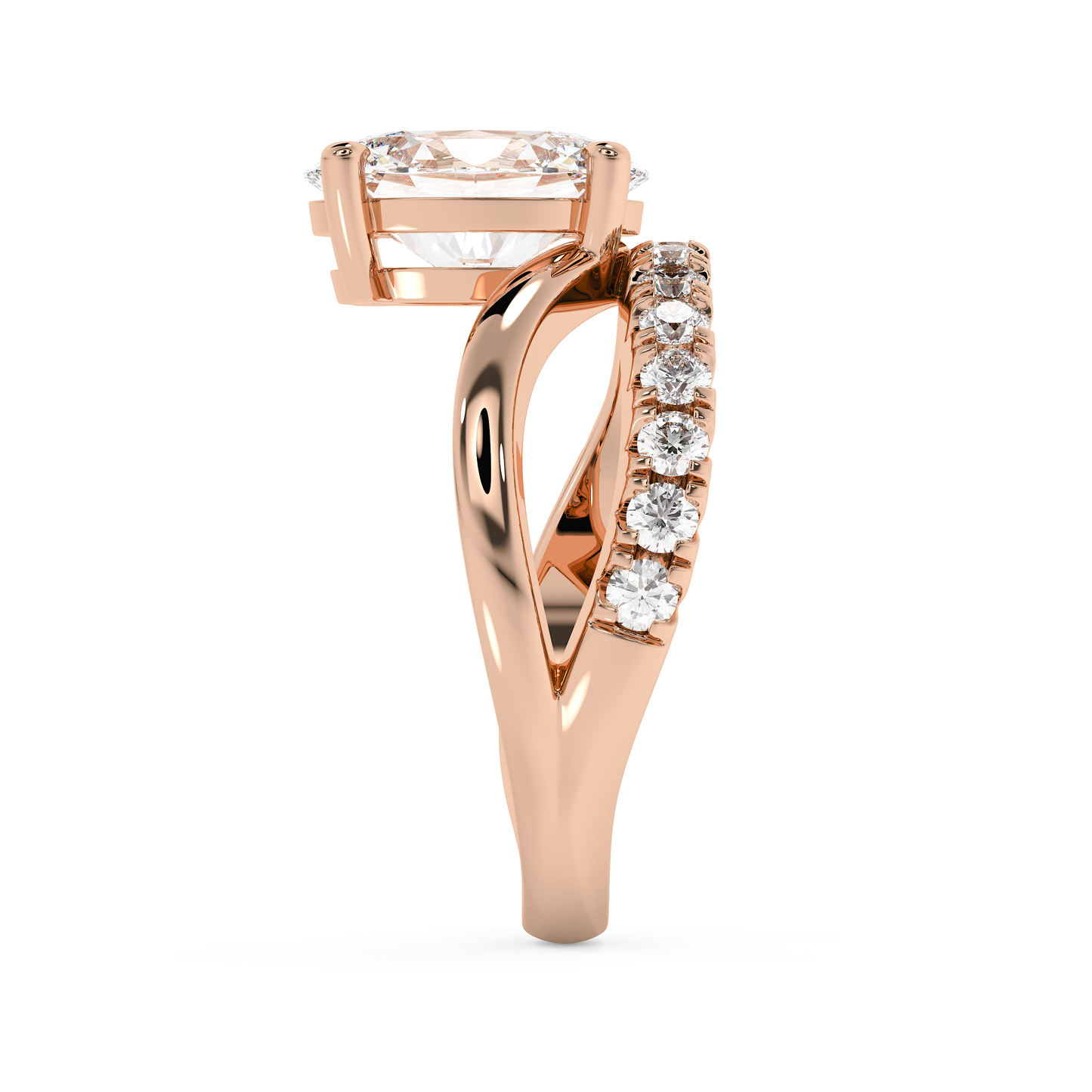 Emerald Solitaire Lab Grown Diamond Engagement Ring