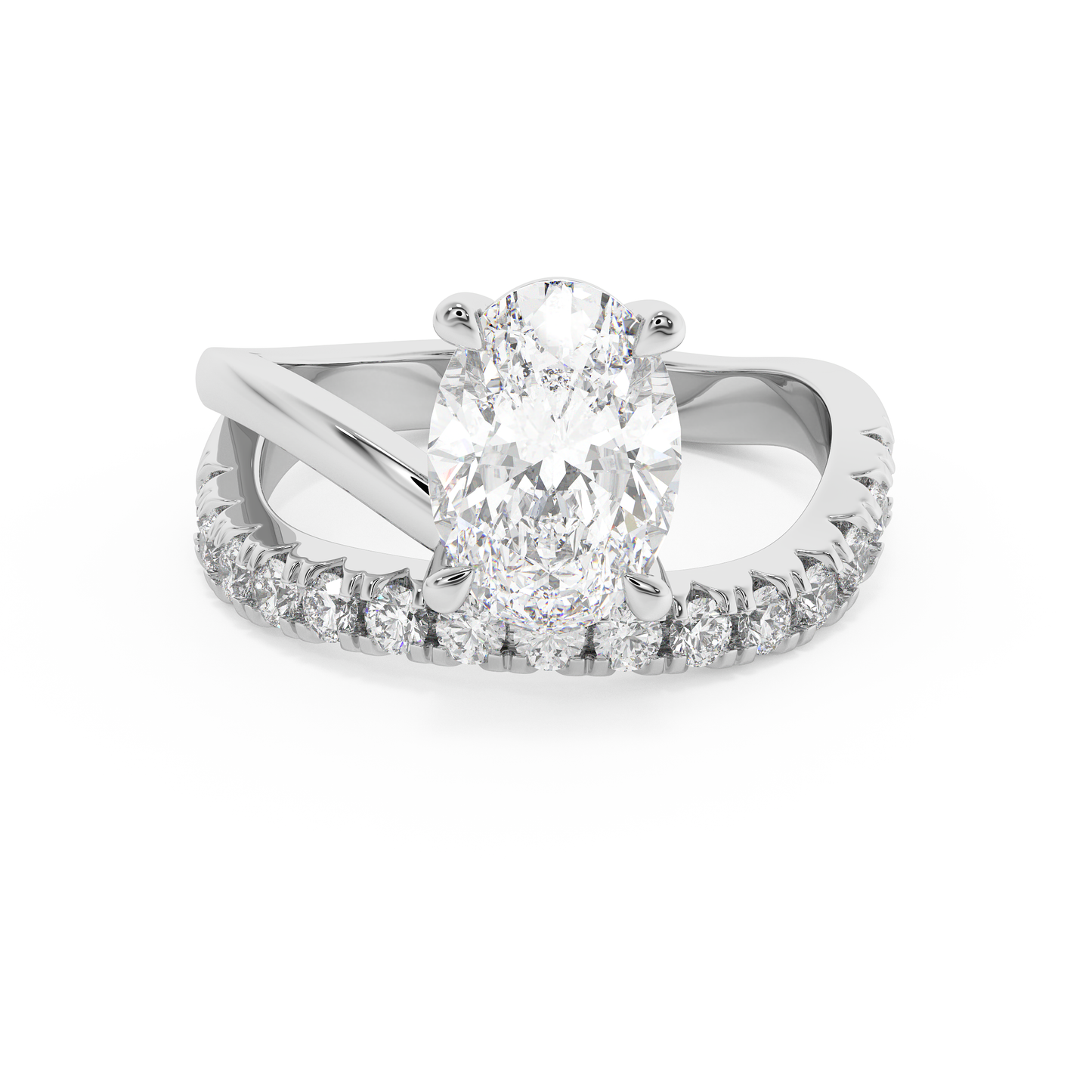 Emerald Solitaire Lab Grown Diamond Engagement Ring