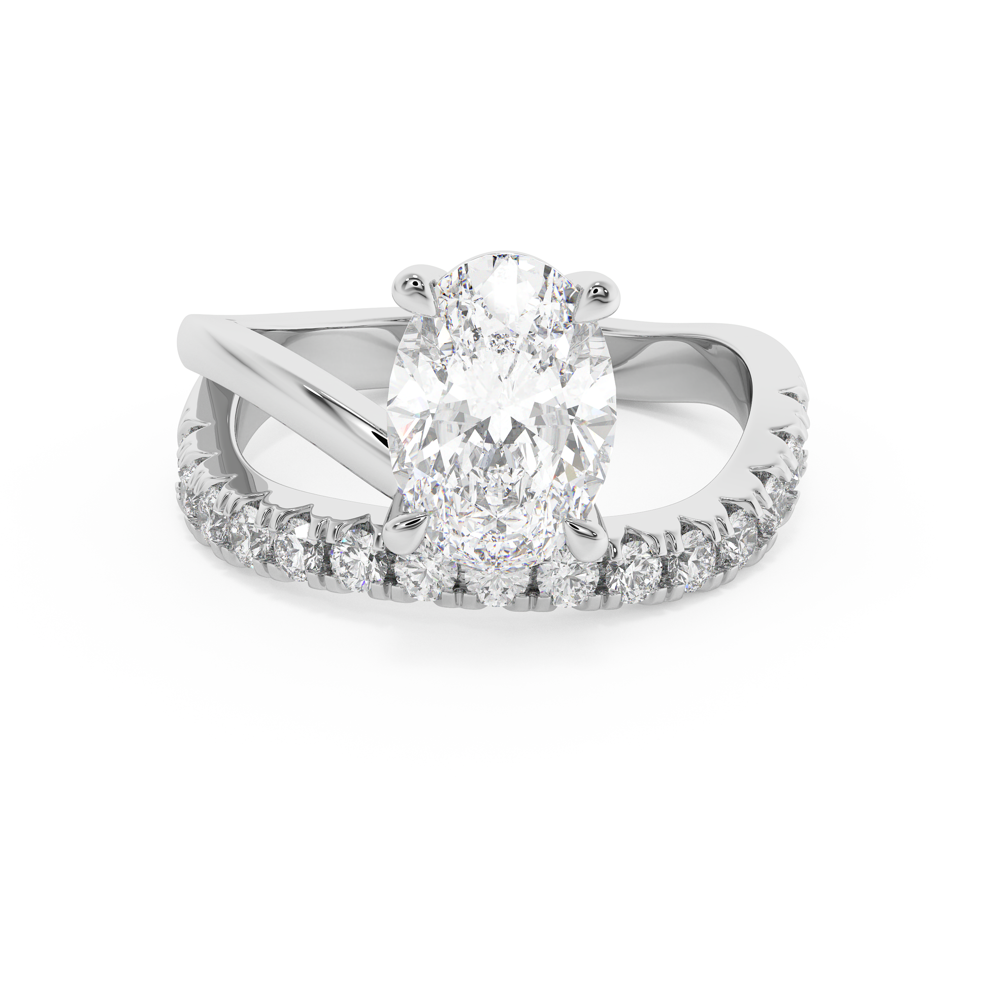 Emerald Solitaire Lab Grown Diamond Engagement Ring
