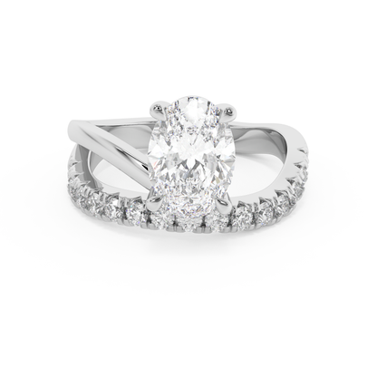 Emerald Solitaire Lab Grown Diamond Engagement Ring