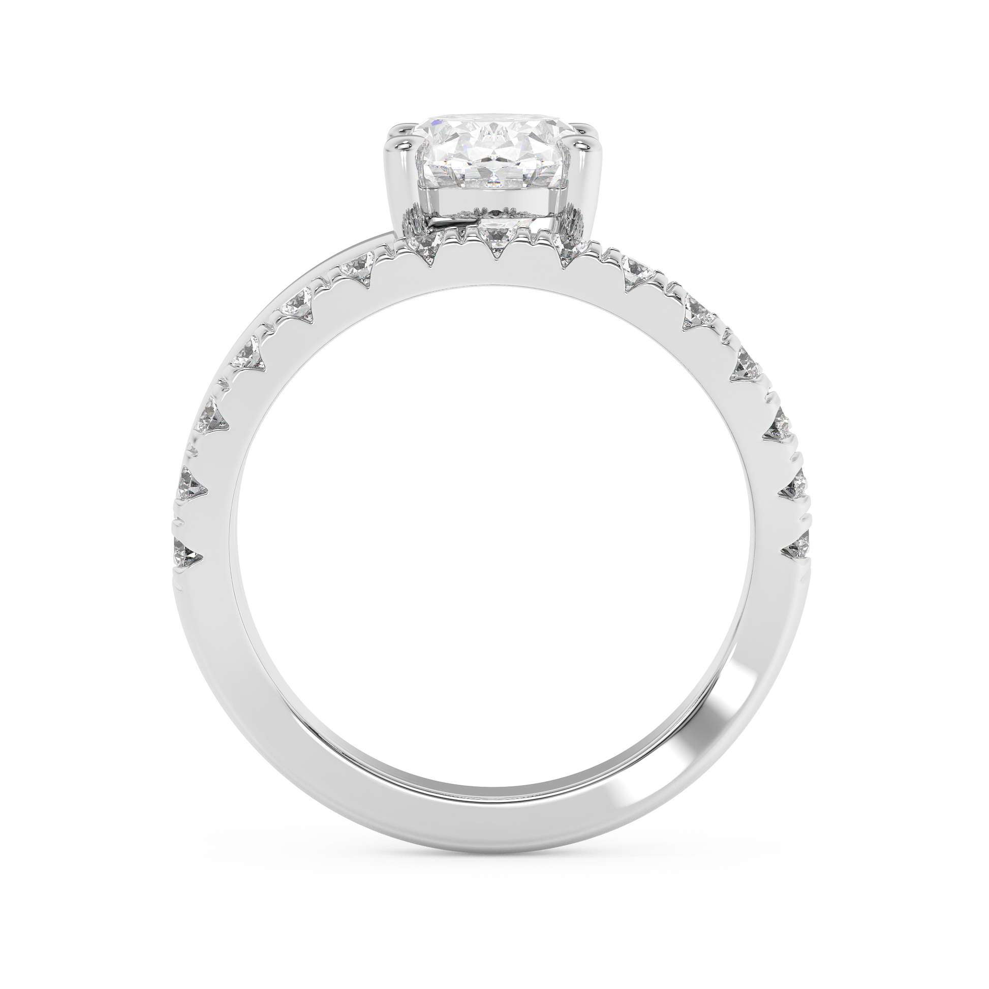 Emerald Solitaire Lab Grown Diamond Engagement Ring