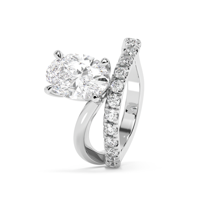 Emerald Solitaire Lab Grown Diamond Engagement Ring