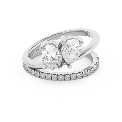 Emerald Solitaire Lab Grown Diamond Engagement Ring