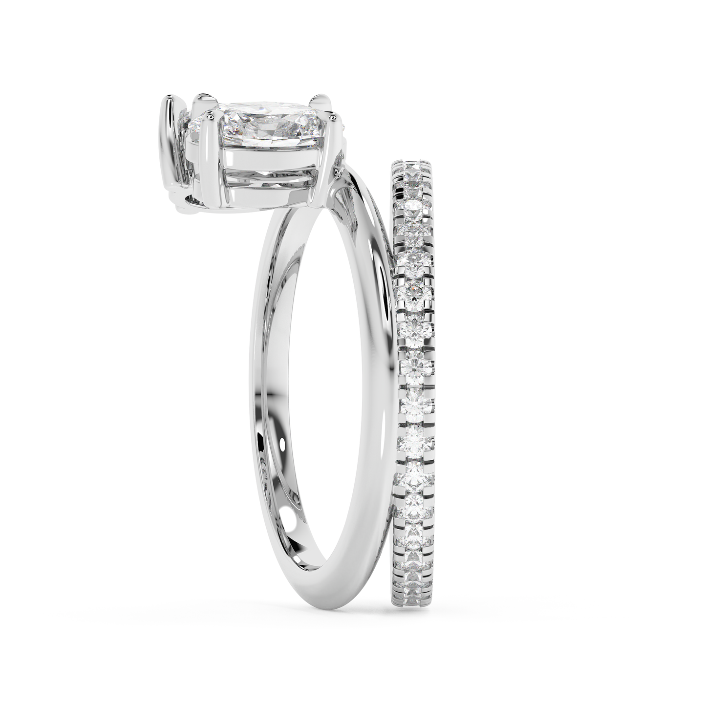 Emerald Solitaire Lab Grown Diamond Engagement Ring