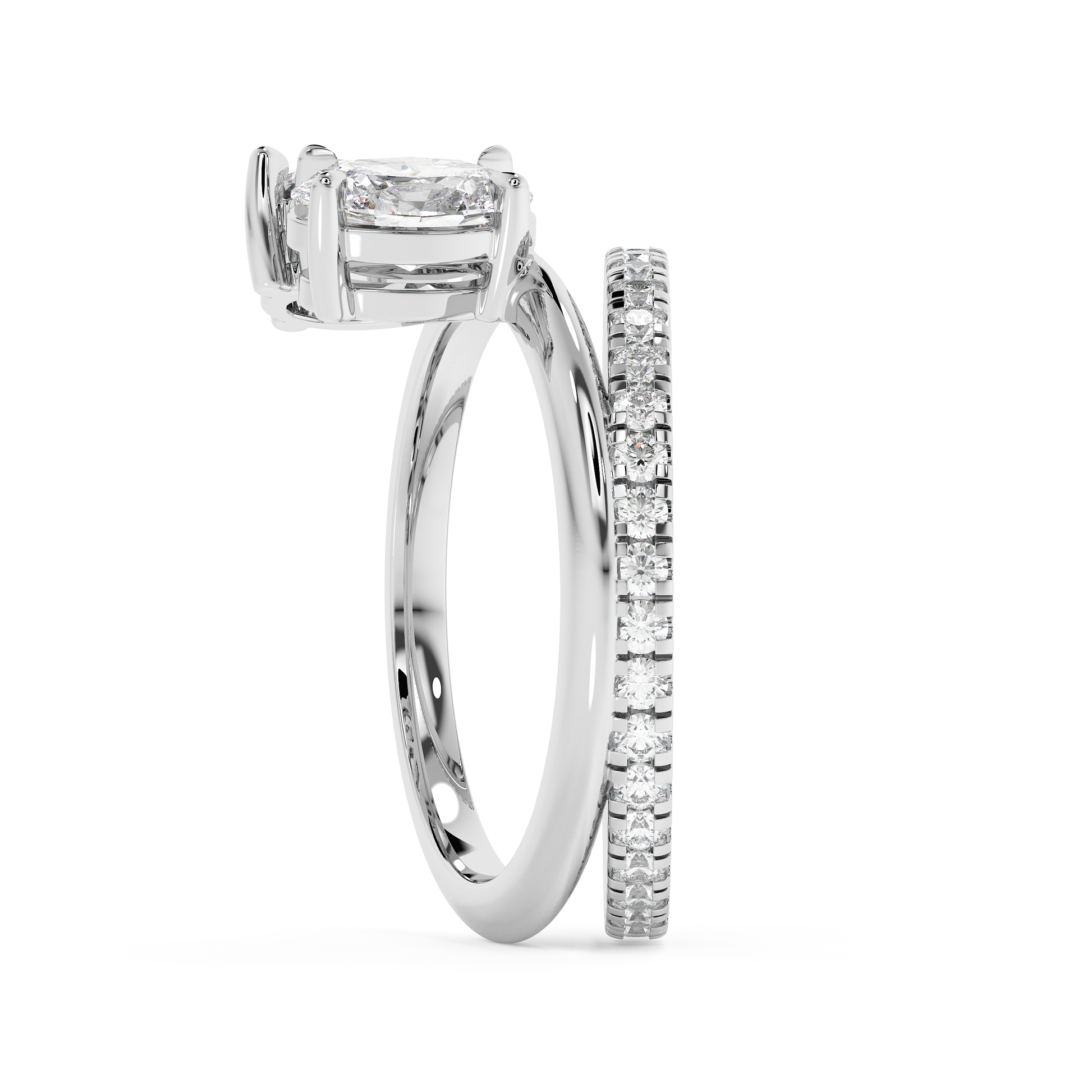 Emerald Solitaire Lab Grown Diamond Engagement Ring