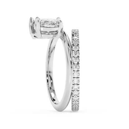 Emerald Solitaire Lab Grown Diamond Engagement Ring