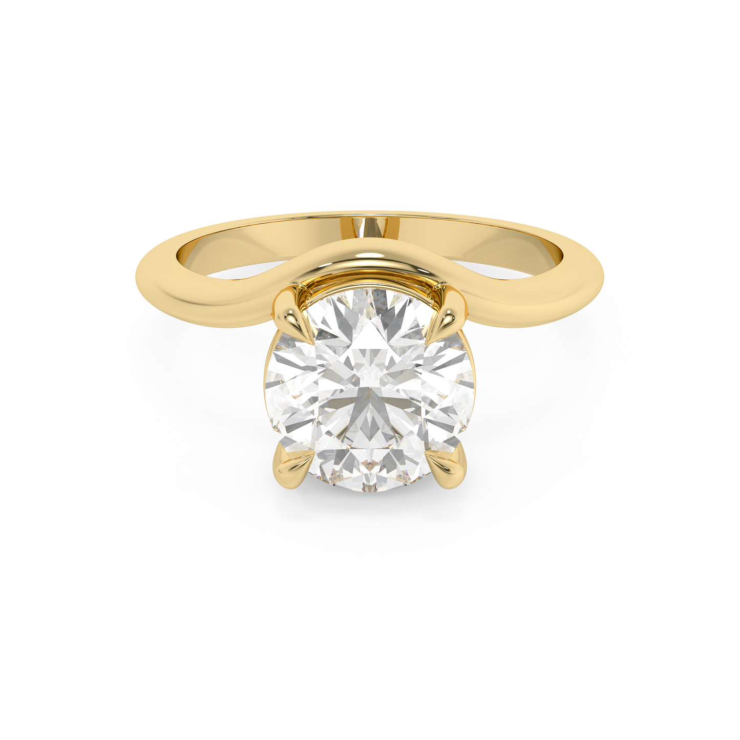 Emerald Solitaire Lab Grown Diamond Engagement Ring
