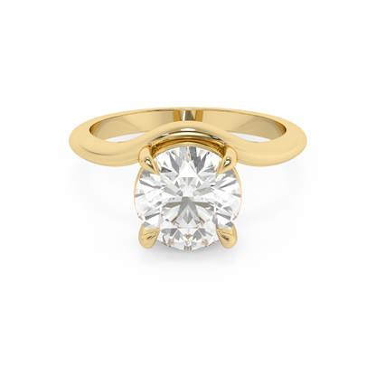 Emerald Solitaire Lab Grown Diamond Engagement Ring