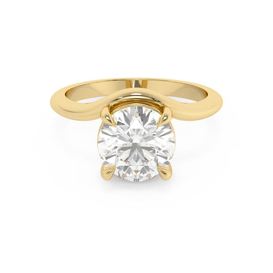 Emerald Solitaire Lab Grown Diamond Engagement Ring