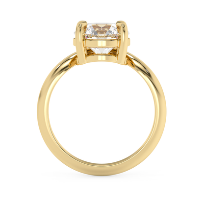 Emerald Solitaire Lab Grown Diamond Engagement Ring