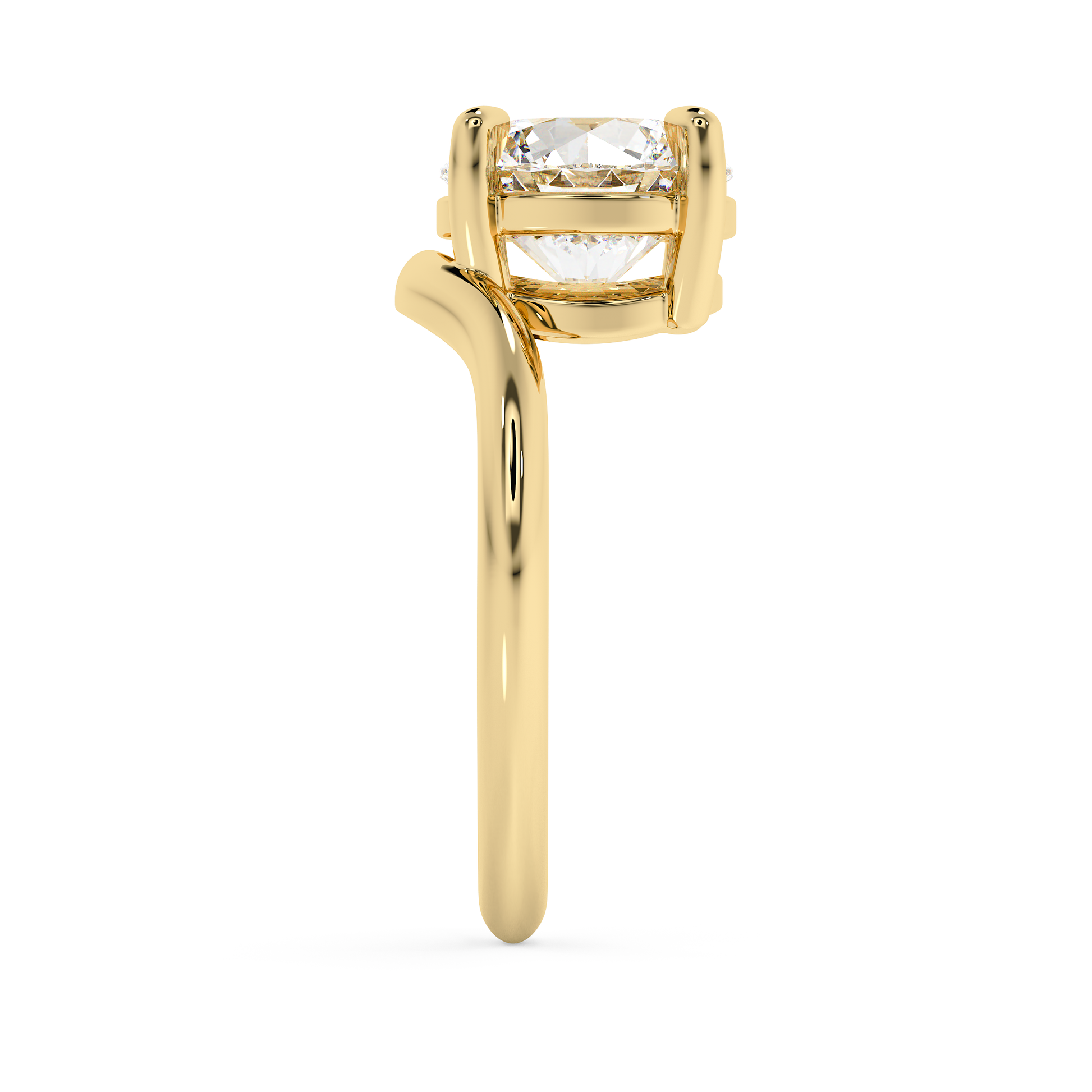 Emerald Solitaire Lab Grown Diamond Engagement Ring