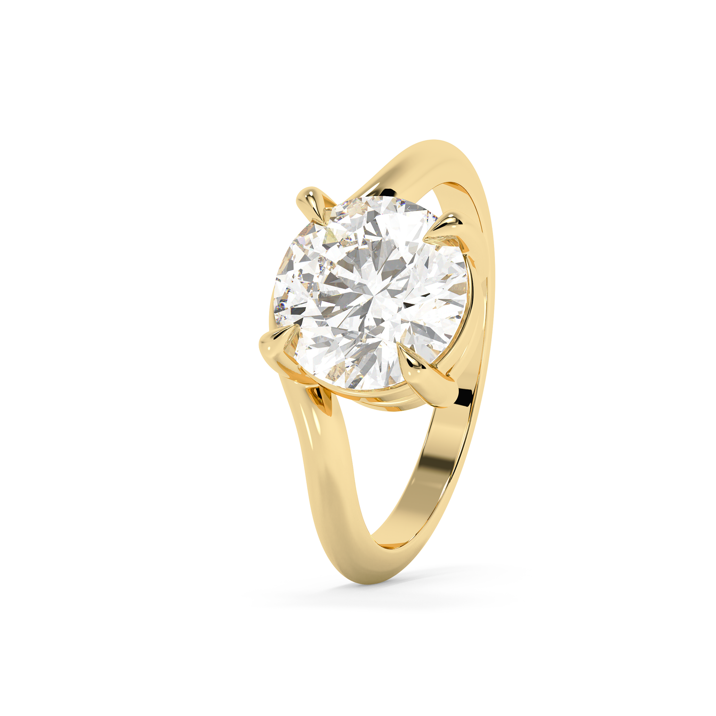 Emerald Solitaire Lab Grown Diamond Engagement Ring