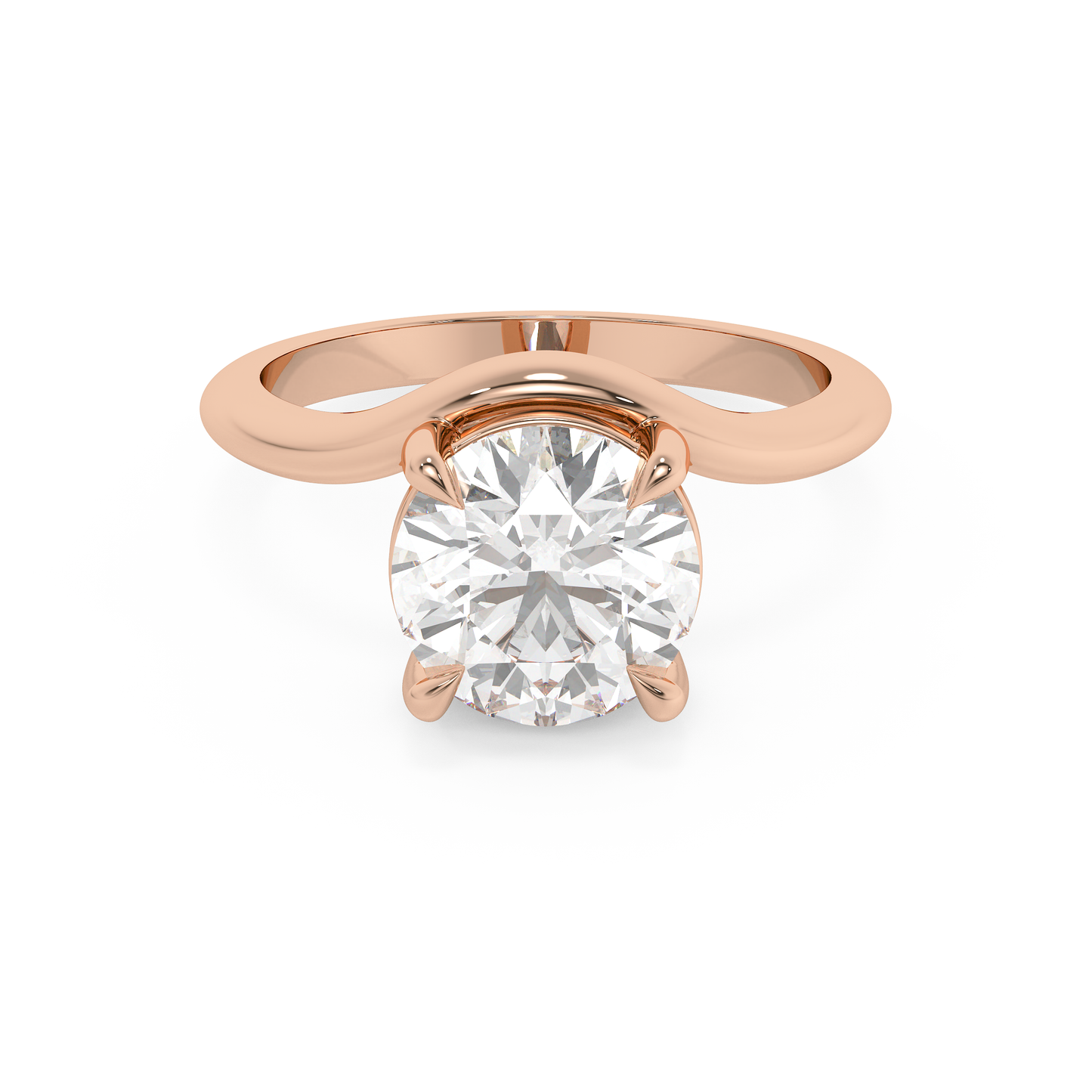 Emerald Solitaire Lab Grown Diamond Engagement Ring