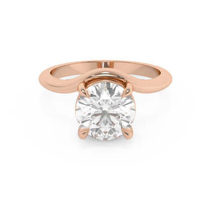 Emerald Solitaire Lab Grown Diamond Engagement Ring