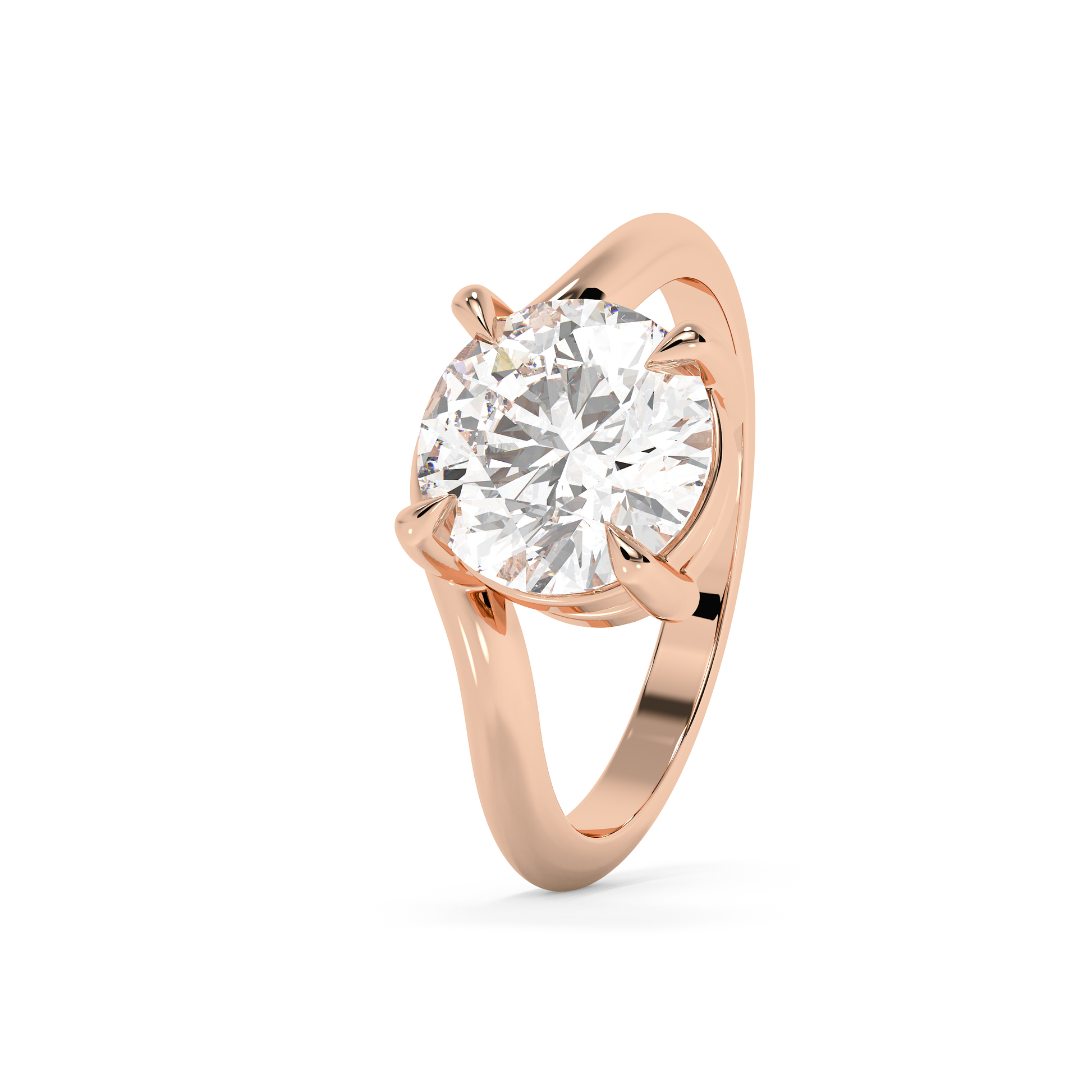 Emerald Solitaire Lab Grown Diamond Engagement Ring